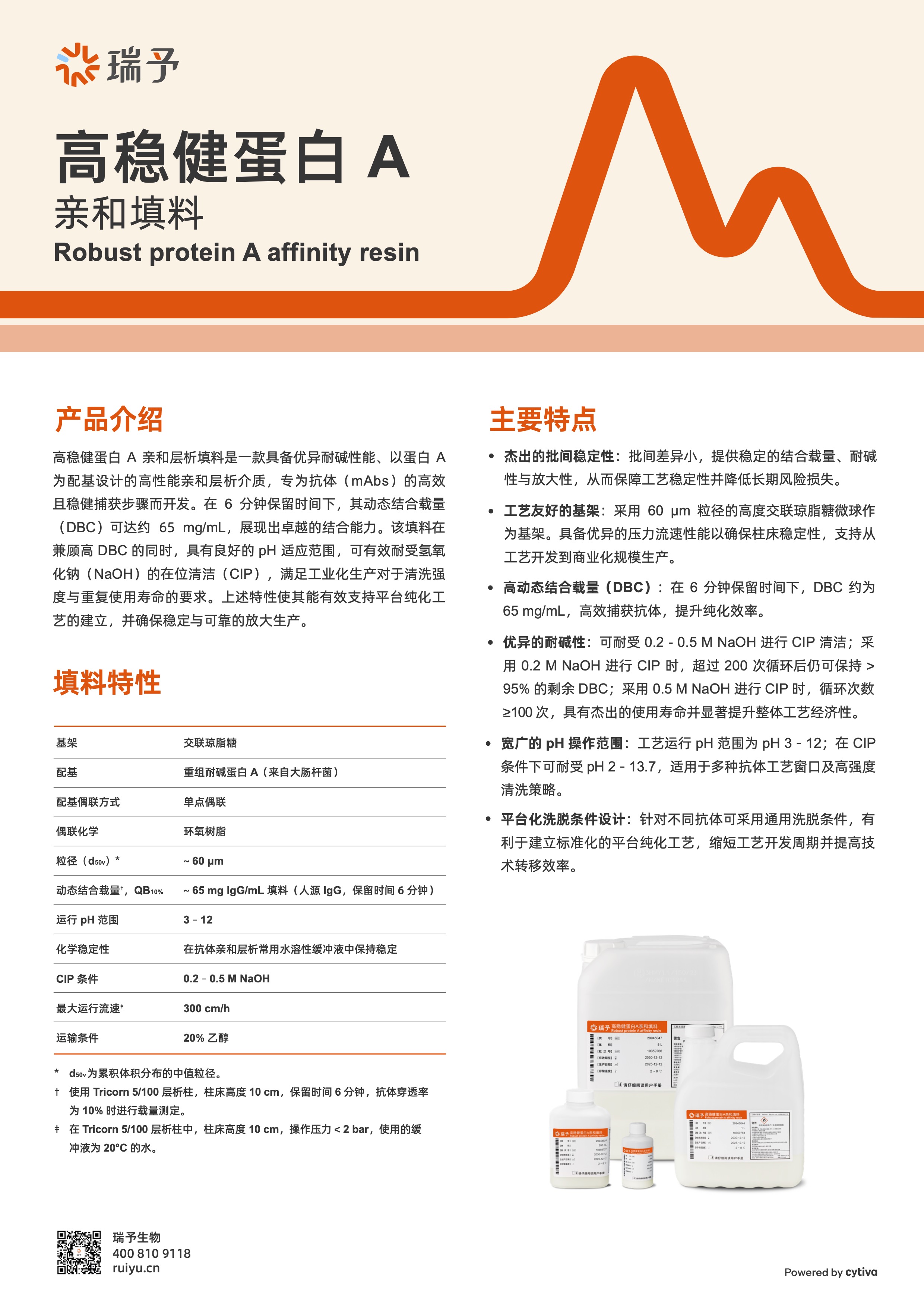技术支持文件 - 高稳健蛋白 A 亲和层析填料 RY58818-25FEB26-DF